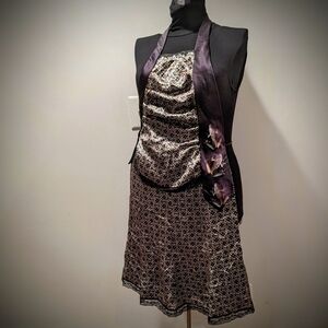 Stylish Handmade Purple, Blue, and Black Glam Apron
